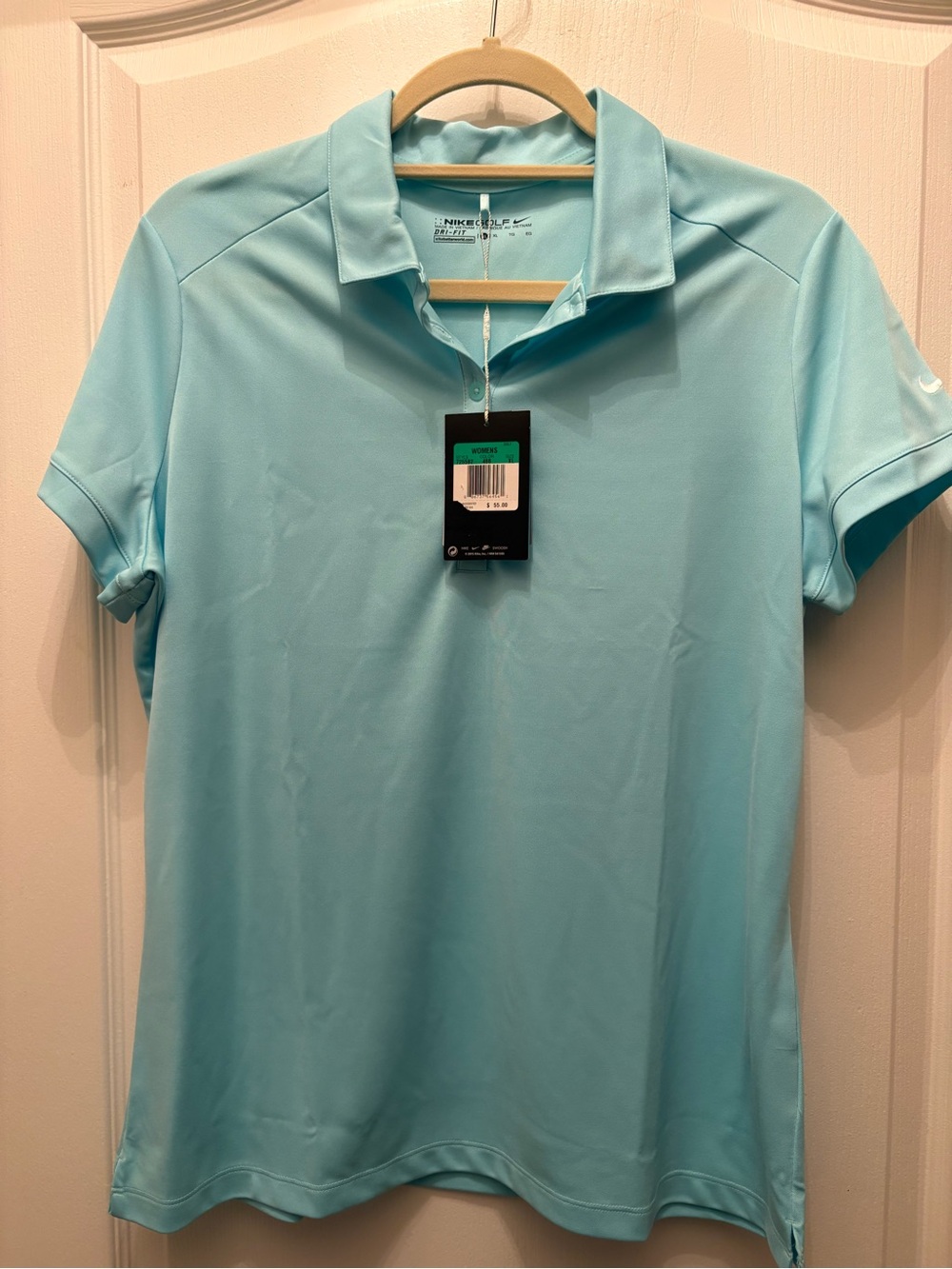 Nike Golf Dri Fit Women’s Aqua Button-Front Polo NWT - Picture 2 of 8